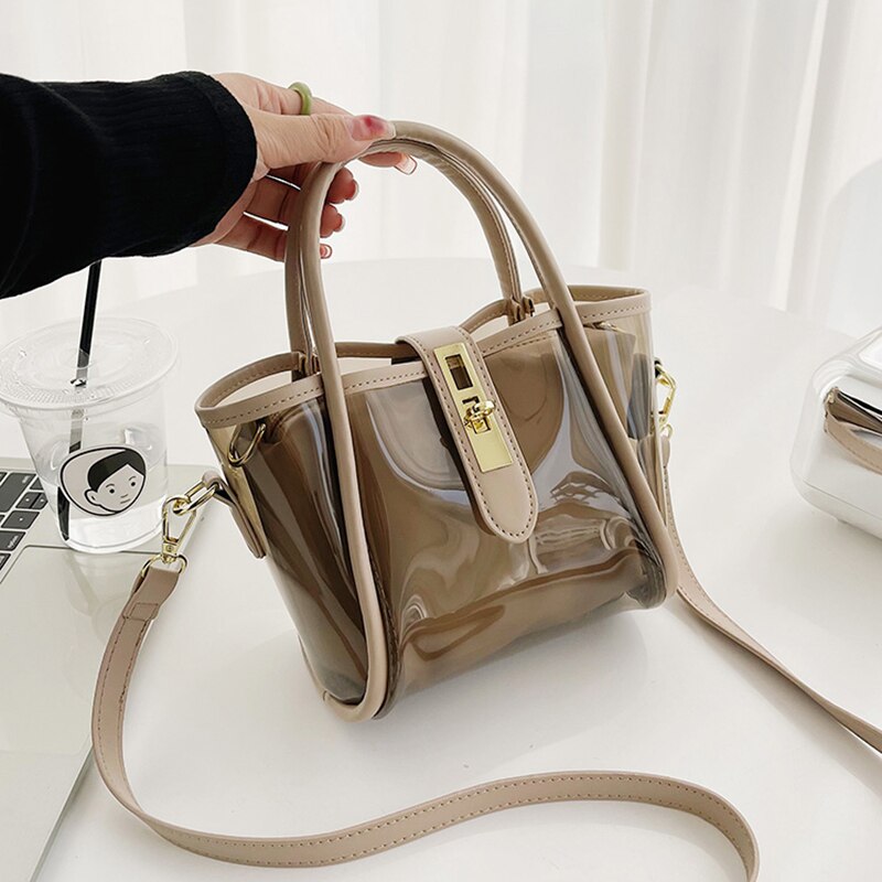Summer Colorful Jelly Women Bag Brand Designer Women's Crossbody Shoulder Bags Transparent Fashion Handbags Top Handle Purse NEW