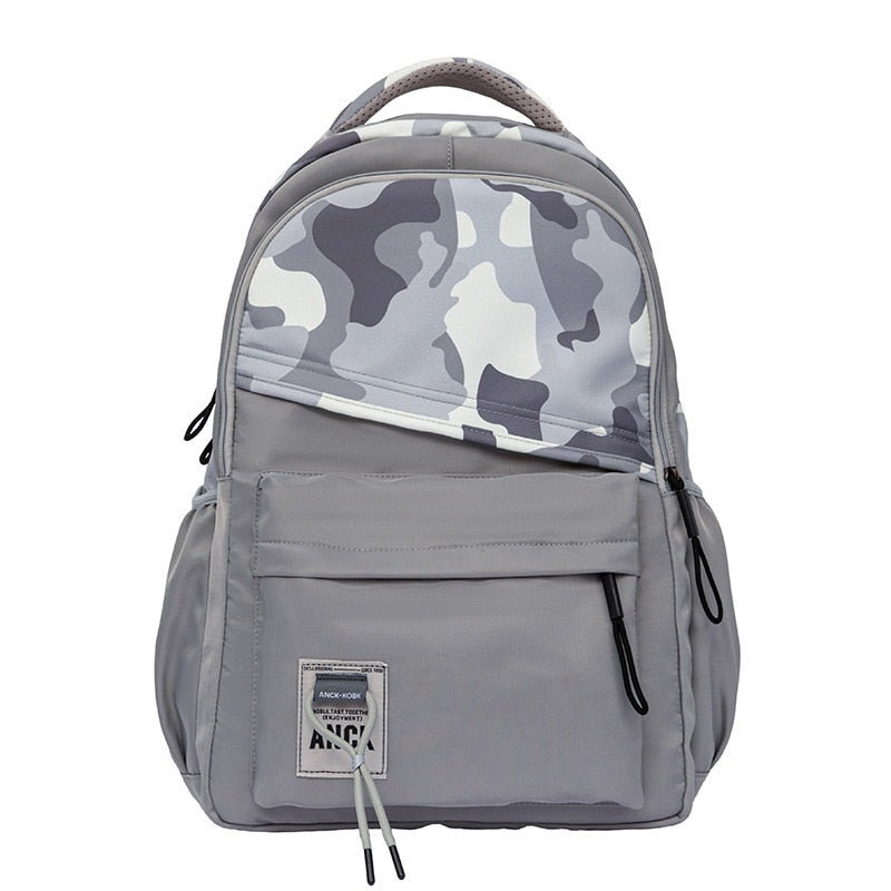 Grid Pattern Nylon School Backpack Women's Backpacks for Teenagers Girls Large Capacity Women Bag Solid Color Schoolbag Mochila