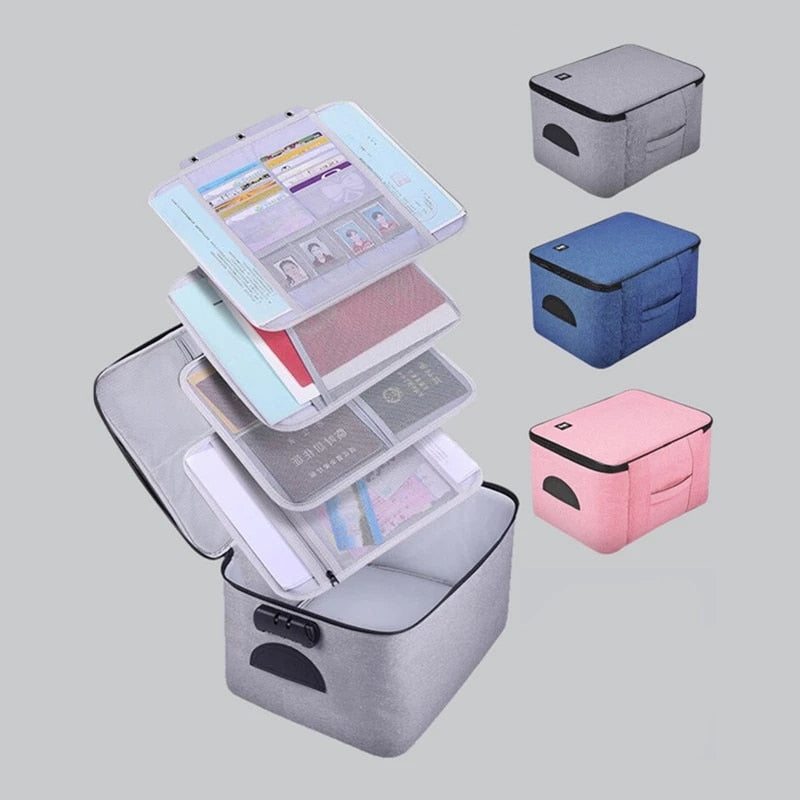 Travel Business Briefcase A4 Document Bag Waterproof Oxford Tote Men Women's Electronic Product Storage Pouch Office Organizer