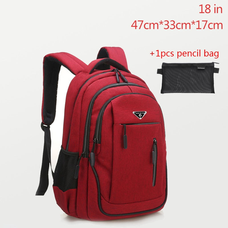 Large Capacity Backpack Men Laptop Backpacks 15.6 Oxford Black Solid Big High School Bags Teen College Boy Gril Student Backpack