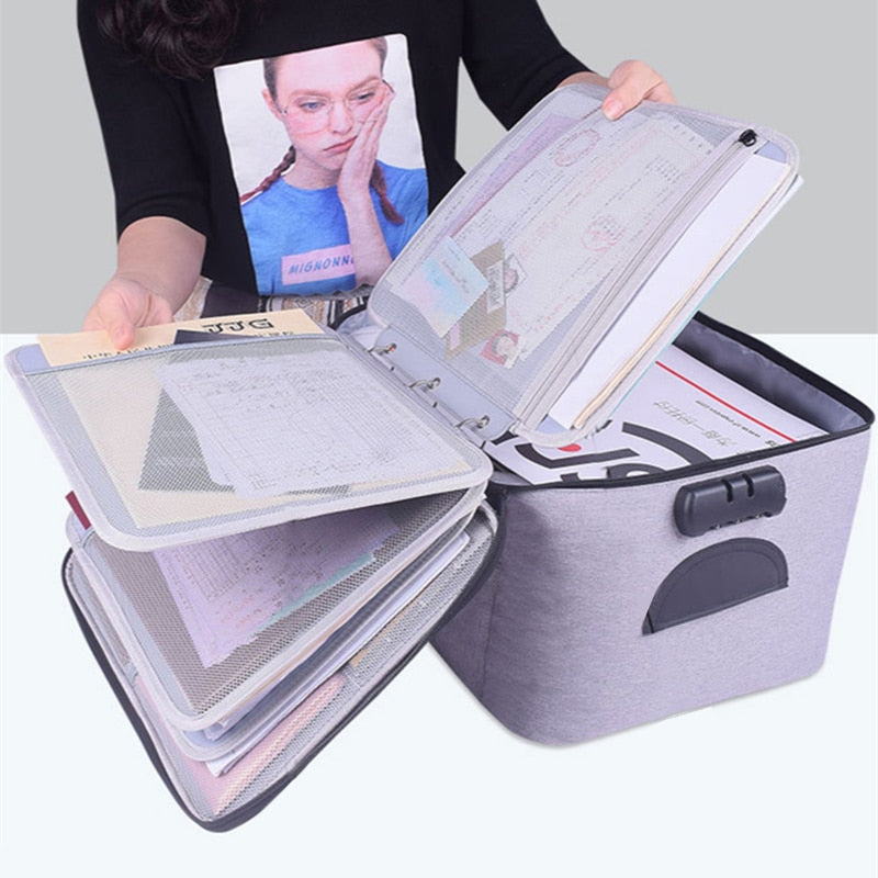 Travel Business Briefcase A4 Document Bag Waterproof Oxford Tote Men Women's Electronic Product Storage Pouch Office Organizer