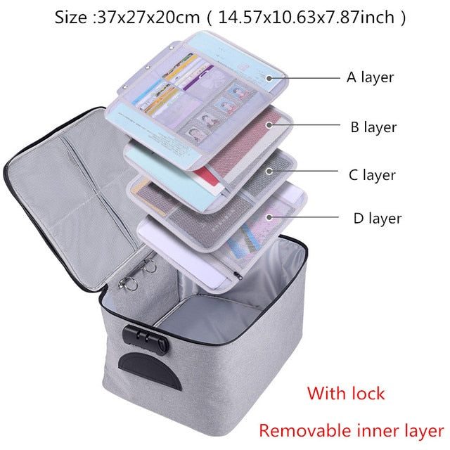 Travel Business Briefcase A4 Document Bag Waterproof Oxford Tote Men Women's Electronic Product Storage Pouch Office Organizer