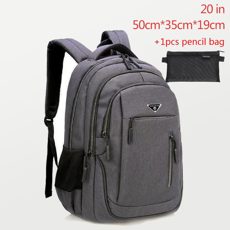 Large Capacity Backpack Men Laptop Backpacks 15.6 Oxford Black Solid Big High School Bags Teen College Boy Gril Student Backpack