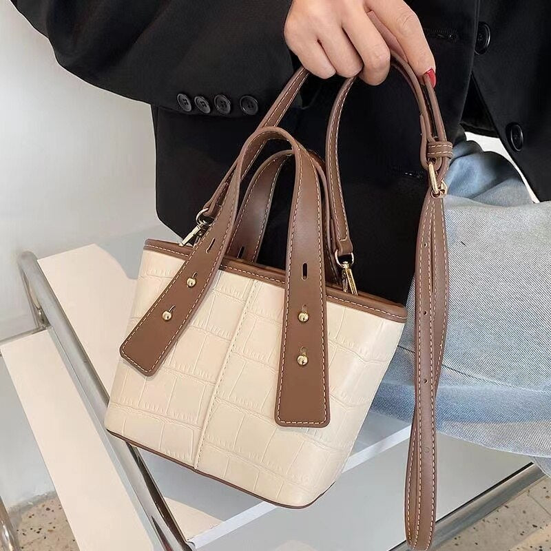 Large-Capacity Bag New Style Fashion High-End Handbag Women's Bag Net Red Foreign Style Shoulder Bag Messenger Bucket Bag