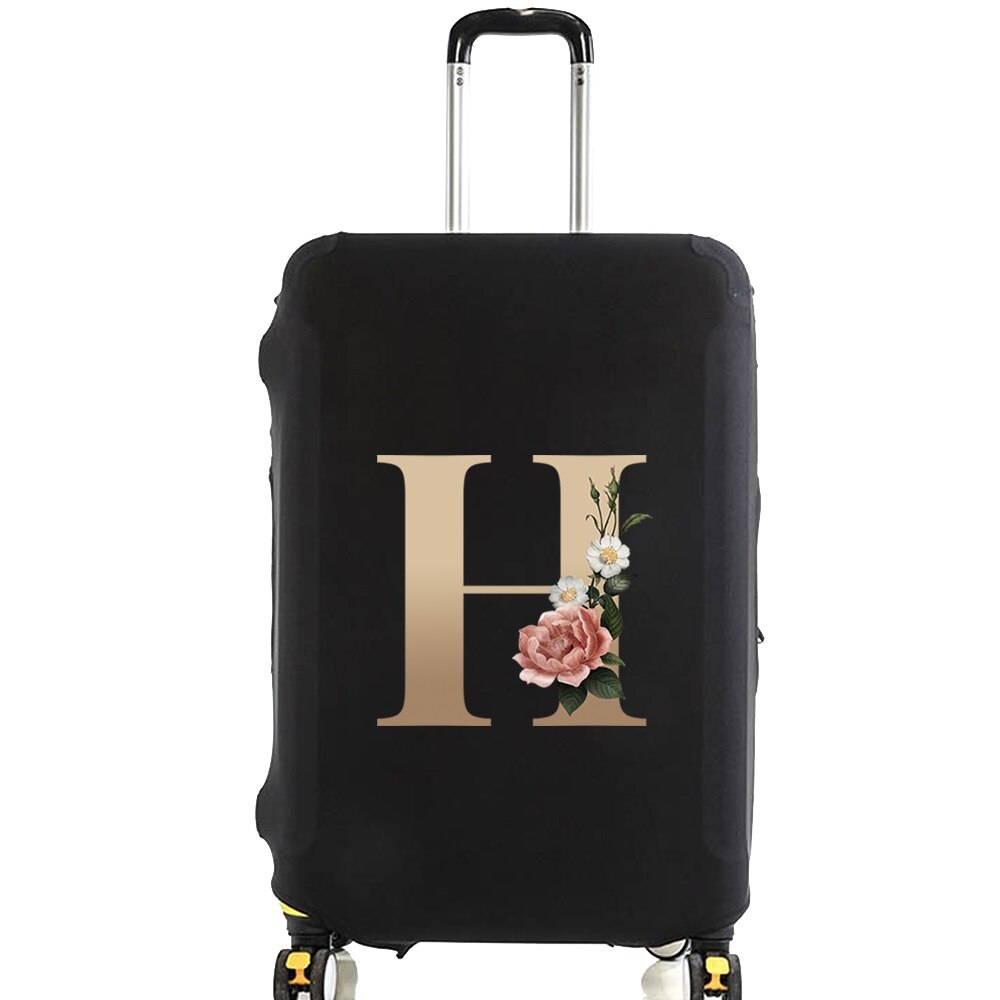 Luggage Protective Cover for 18 To 28 Inch Fashion Gold Letter Name Trolley Suitcase Elastic Dust Bags Case Travel Accessories