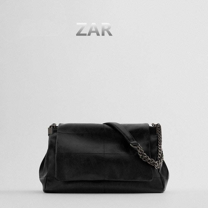 Women's Shoulder Bag portable flip Single Shoulder Bag versatile Fashion black Messenger Bag for girls