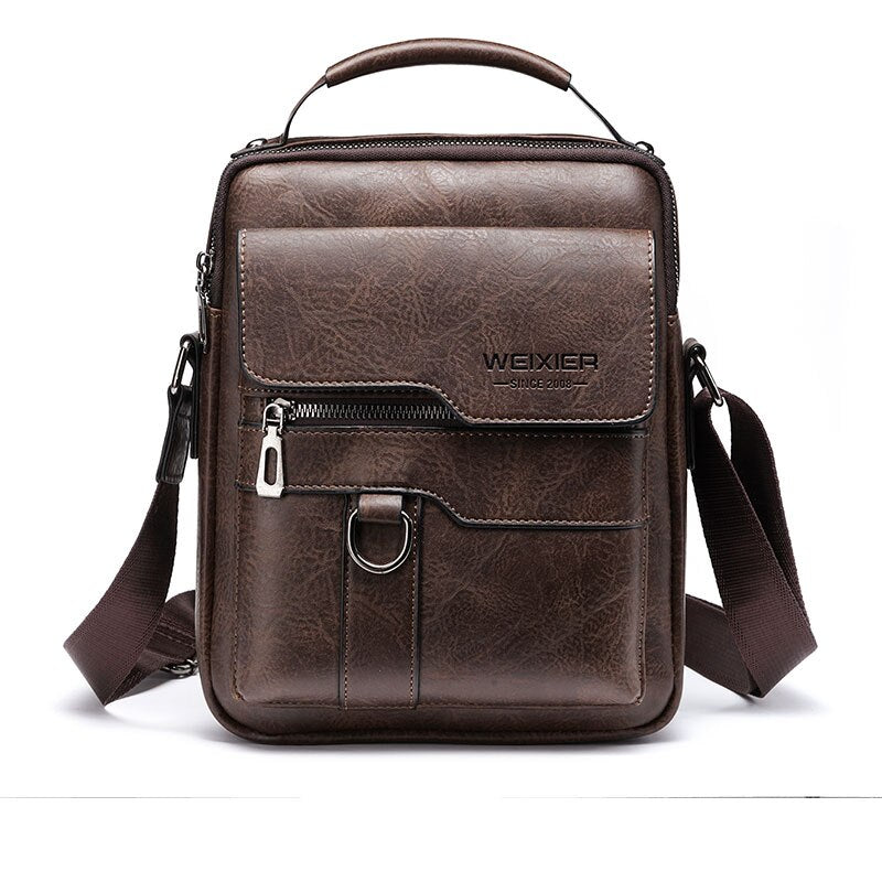 Weixier Men's Crossbody Bag Men Shoulder Bags Zippers Handbags Large Capacity Artificial Leather Bag for Male Messenger Tote Bag