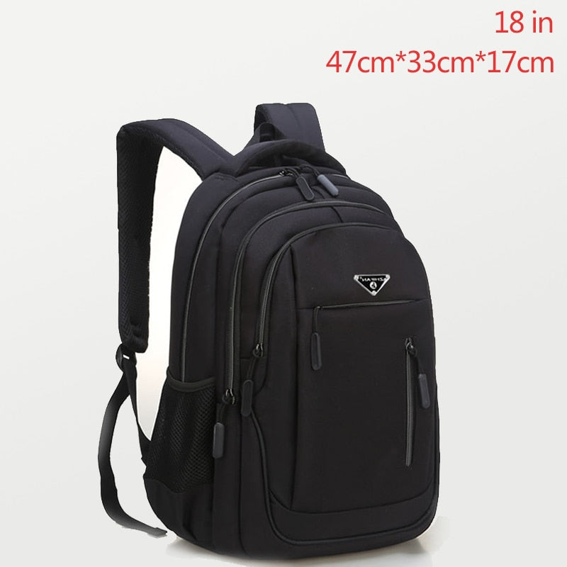 Large Capacity Backpack Men Laptop Backpacks 15.6 Oxford Black Solid Big High School Bags Teen College Boy Gril Student Backpack