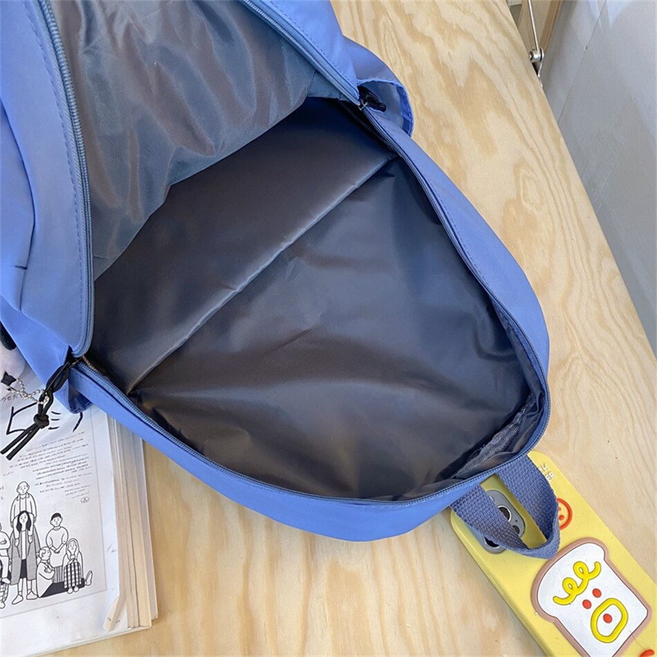 Female High School Backpack Students Book Bag for Teenager Girls Smiple Stitching Color Large Capacity Outdoor Travel Rucksack