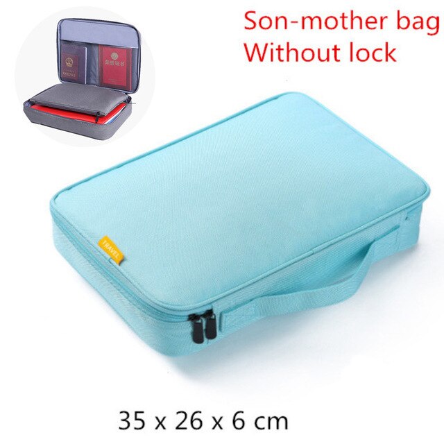 Travel Business Briefcase A4 Document Bag Waterproof Oxford Tote Men Women's Electronic Product Storage Pouch Office Organizer