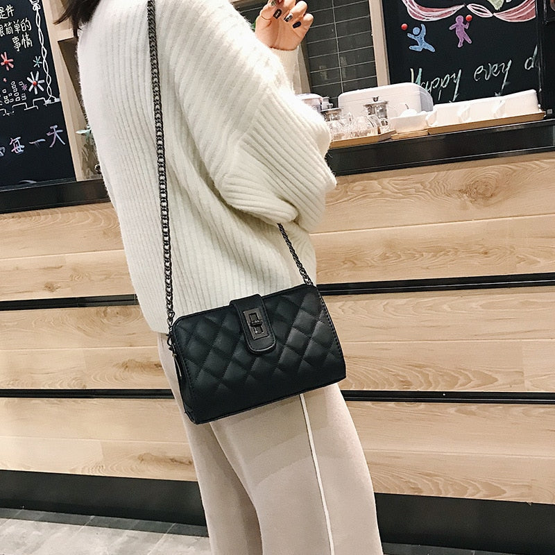Korean All-match Women's Bag Small Square Bag Diamond Lattice Chain Bag Crossbody Bags for Women Handbags Women Bags