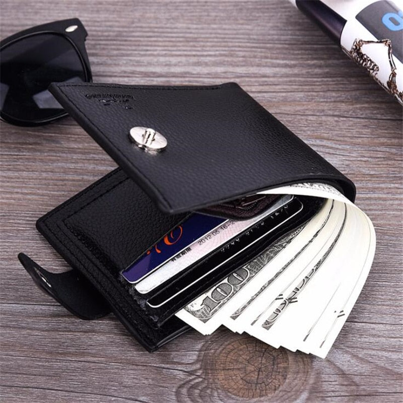 New Men Wallets Small Money Purses Wallets New Design Top Men Thin Wallet With Coin Bag Zipper Wallet