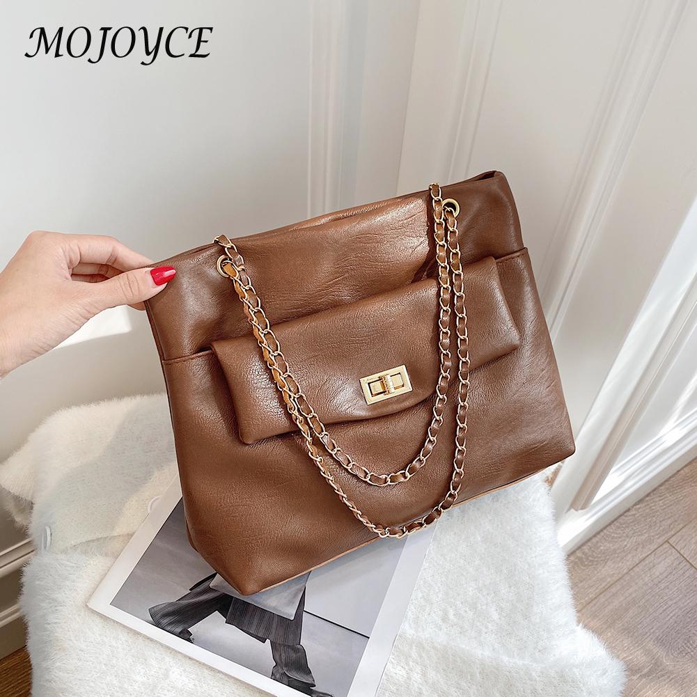 Popular Simple Female Daily Bag Simple Big Capacity Messenger Handbag Shoulder Solid Color Shopping Shoulder Bag