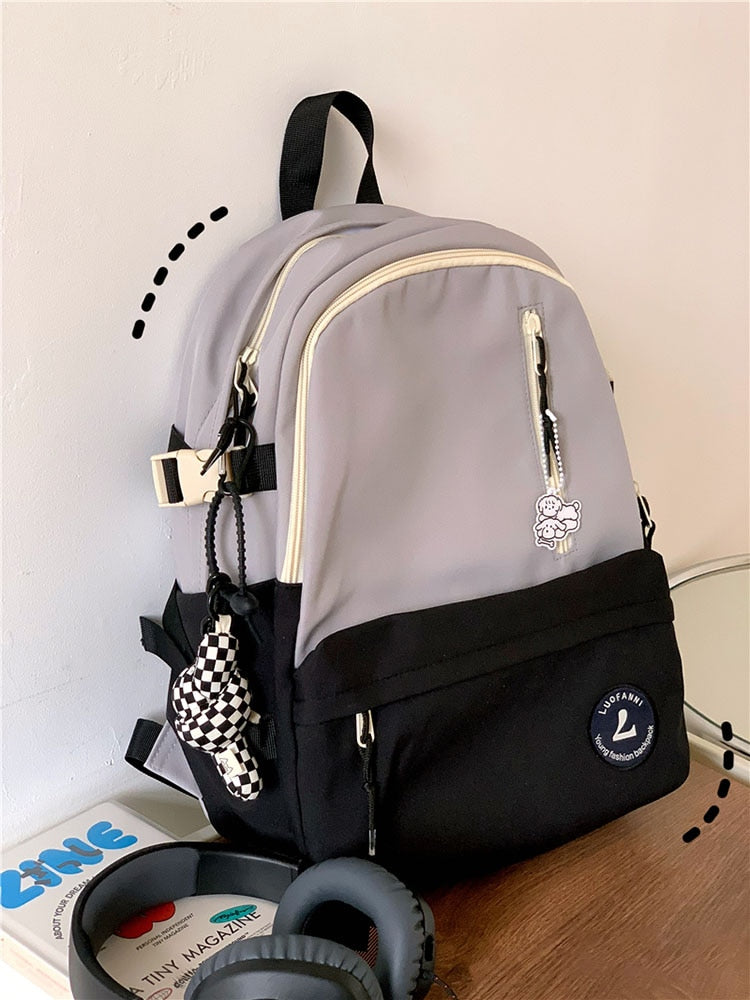 Women Backpack Korean Fashion Travel Bag Zipper High Capacity Notebook Harajuku Laptop Kawaii Teenagers Aesthetic School Bags
