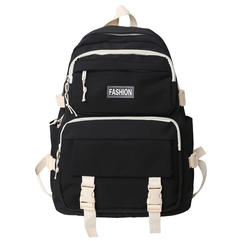 Laptop Backpacks Nylon Backpack Multi-pocket Multifunction Waterproof Large Capacity Solid Color Women Bag School Backpack
