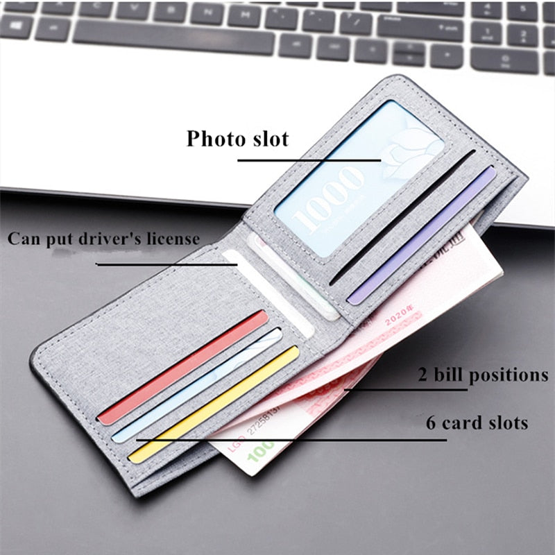Business Men Wallets Small Money Purses Wallets New Design Dollar Price Top Men Thin Wallet With Coin Bag Zipper Coin Bag