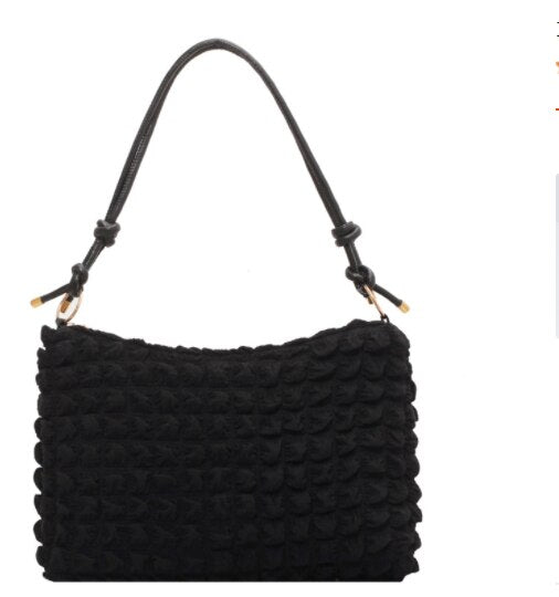 Large capacity small fresh diamond underarm bag Ladies' new trendy pleated simple portable shoulder bag handbags women bags