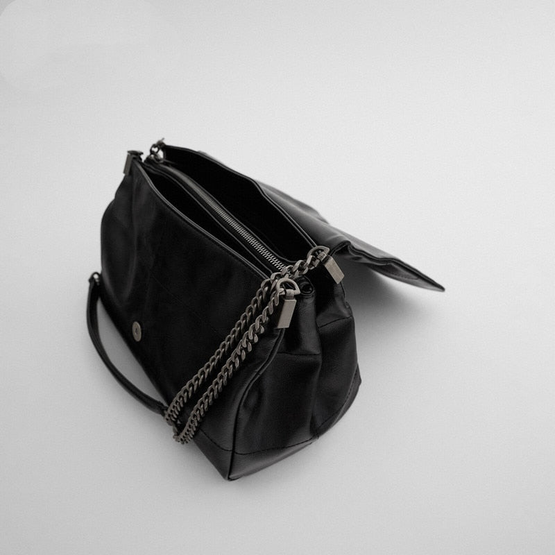 Women's Shoulder Bag portable flip Single Shoulder Bag versatile Fashion black Messenger Bag for girls