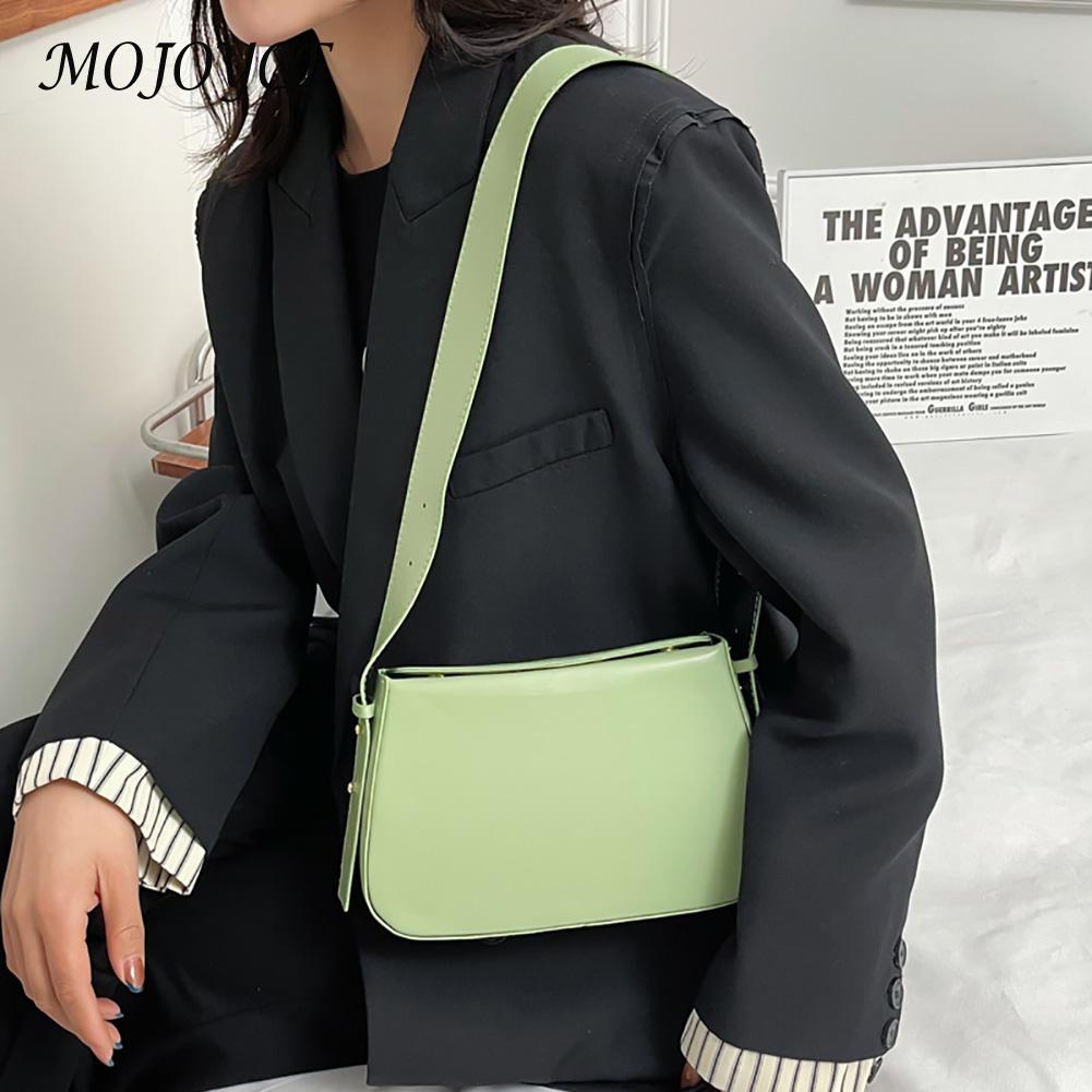 Fashion PU Women Underarm Bags Solid Color Ladies Shoulder Handbags Lady Clutch Quality PU Leather Luxury Simple Shoulder Bag