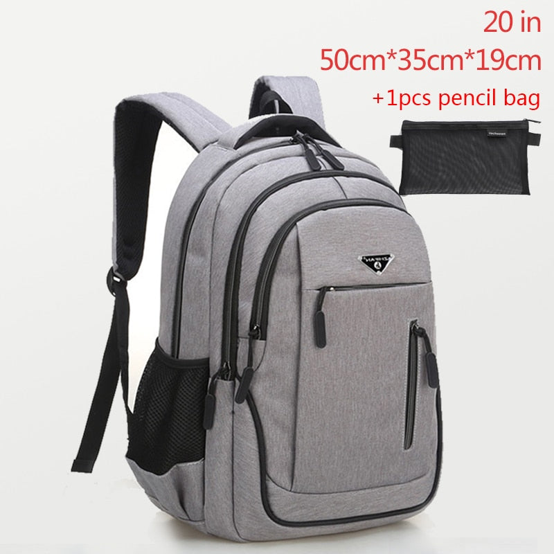 Large Capacity Backpack Men Laptop Backpacks 15.6 Oxford Black Solid Big High School Bags Teen College Boy Gril Student Backpack