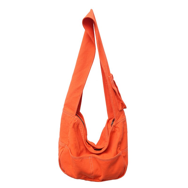 Large Capacity Canvas Shoulder Bags For Women Solid Fashion Fold Female Handbag Jean Big Shopping Eco Bag Denim Crossbody Bags