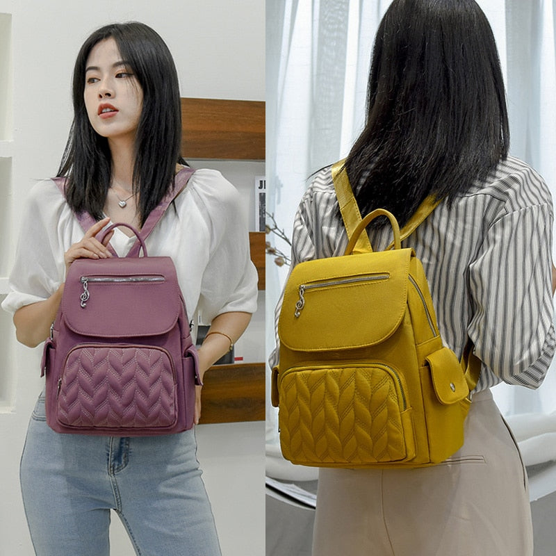 Waterproof Backpack for Women Bags Female School Bags Fashion Ladies Girls Travel Backpack Solid Color Women Shoulder Backpacks