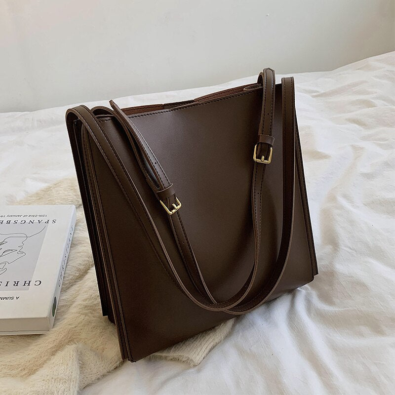 New High Quality PU Leather Vintage Fashion Female Tote Women's Designer hasp Handbag High capacity Shoulder Messenger Bag