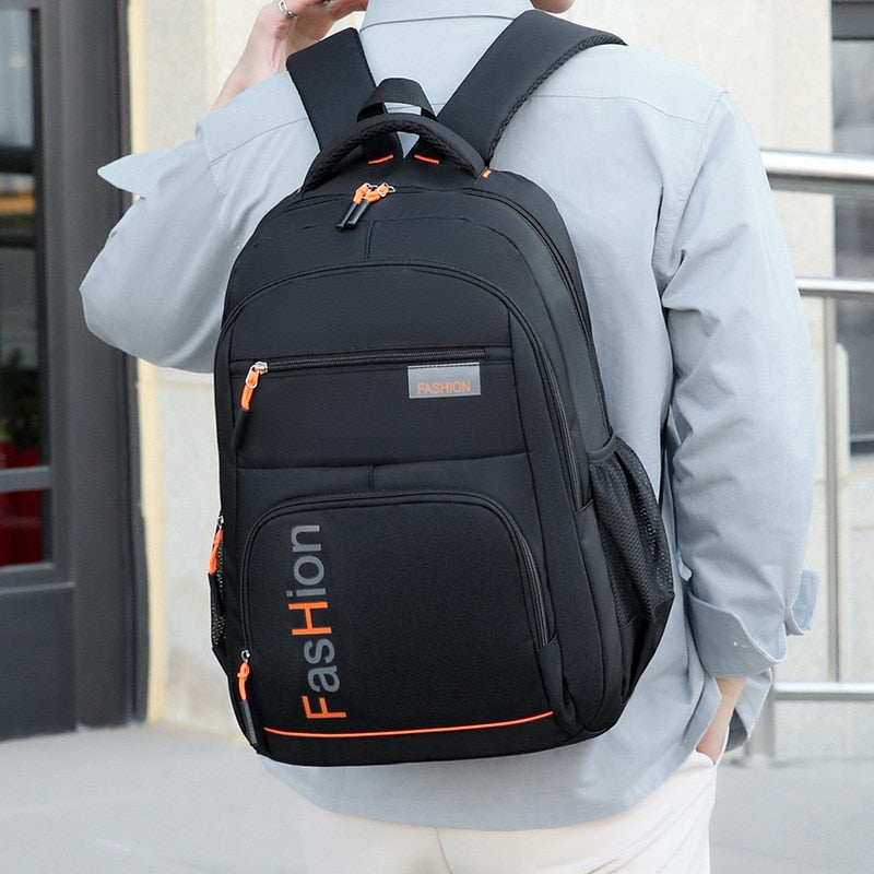 Fashion Men's Backpack Oxford Cloth Black Waterproof Computer Bag Men's and Women's Travel Leisure Backpack