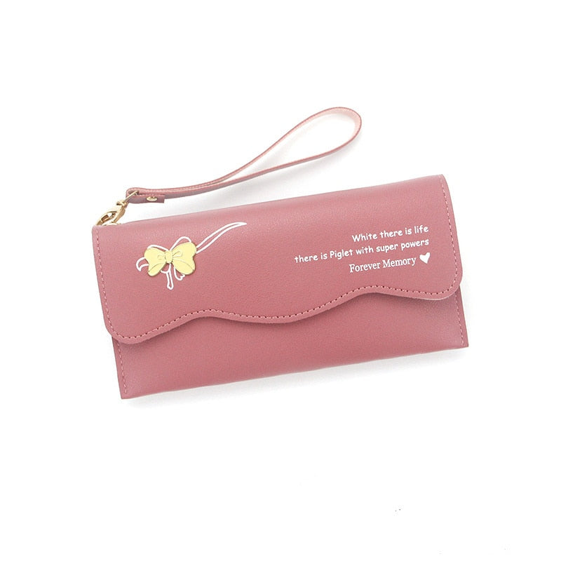 Bow Ladies Wallet Multifunctional Ladies Clutch Bag Coin Purse Zipper Bag Casual Ladies Long Wallet Wallet 1Pc wallets for women