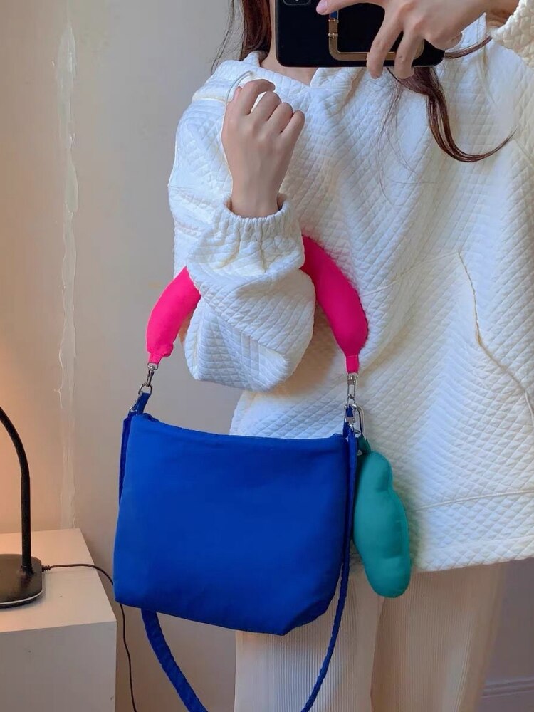 Women Bag Nylon Square Shoulder Bags Handbags Pures and Bags Crossbody Fashion SOFT Zipper Girls Bag All-match