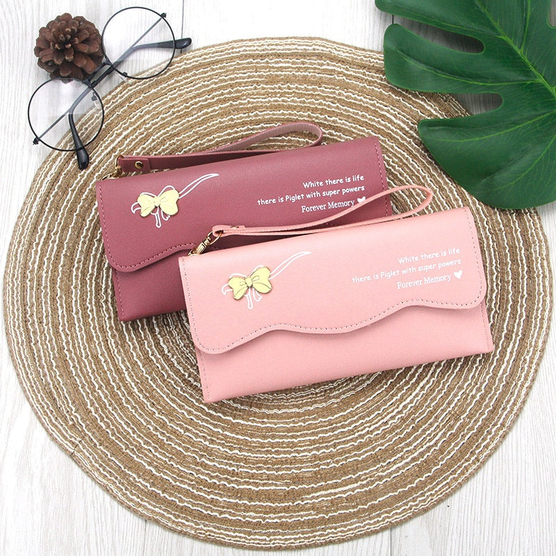 Bow Ladies Wallet Multifunctional Ladies Clutch Bag Coin Purse Zipper Bag Casual Ladies Long Wallet Wallet 1Pc wallets for women