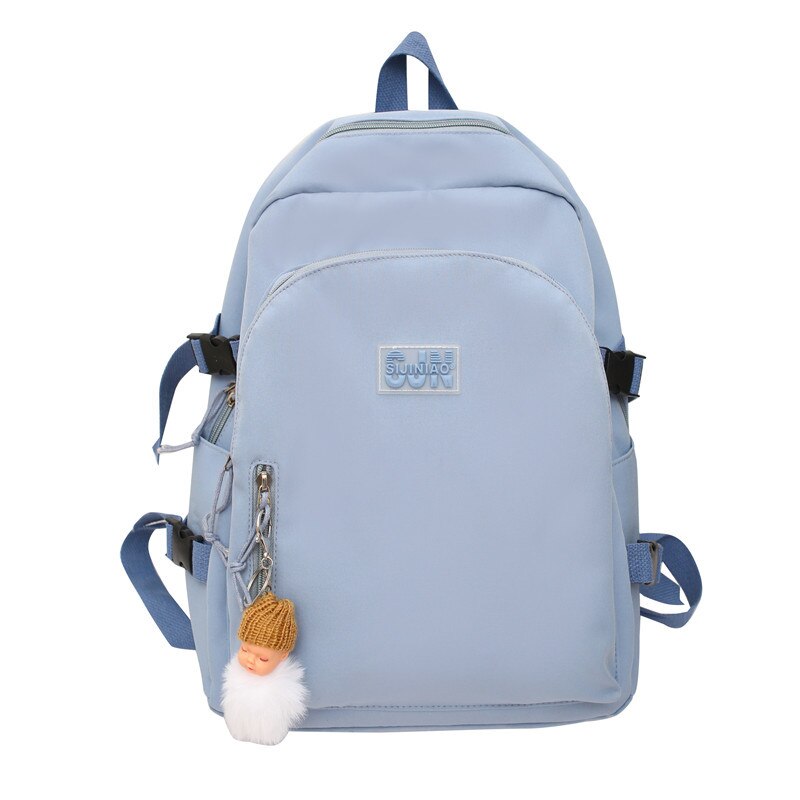Waterproof Nylon School Backpack Women's Backpacks for Teenagers Girls Large Capacity Women Bag Solid Color Schoolbag Mochila