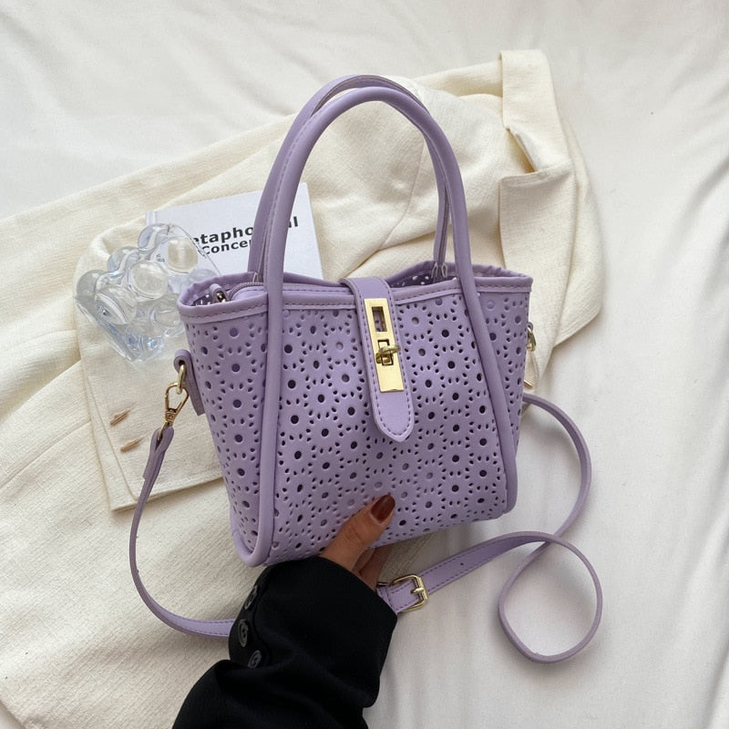 Women Pu Leather Handbags Luxury Designer Ladies Hollow Out Shoulder Bag High Quality Female Small Crossbody Bags for Women New
