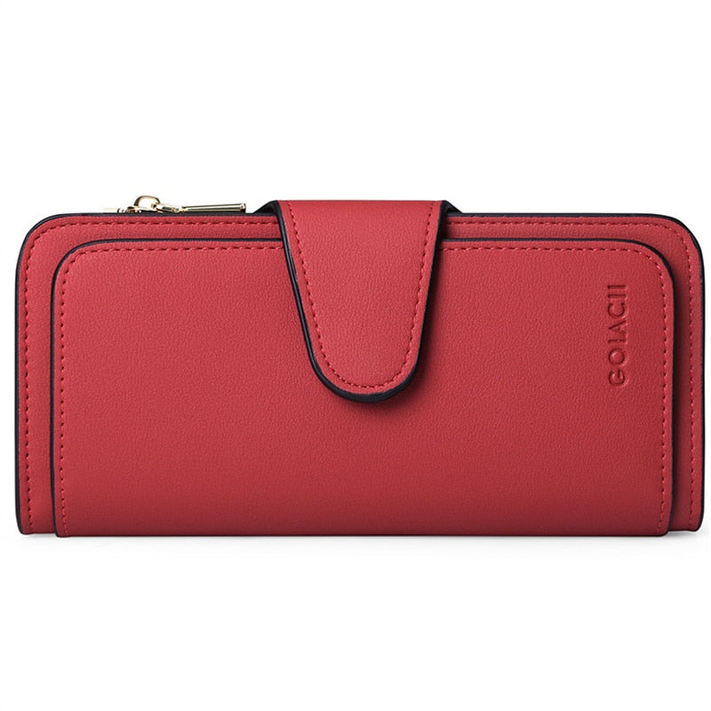 Women's Wallet Fashion Luxury Clutch Bag Long RFID Leather Wallet Four Fold Credit Card Holder Purse Brand Wallets For Women