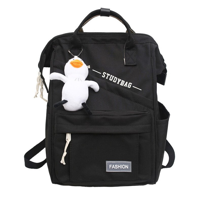 Trendy Women Laptop Waterproof Nylon Bag Girl Cute Travel Green Backpack Female Mommy Bag Fashion Ladies College Backpack Kawaii