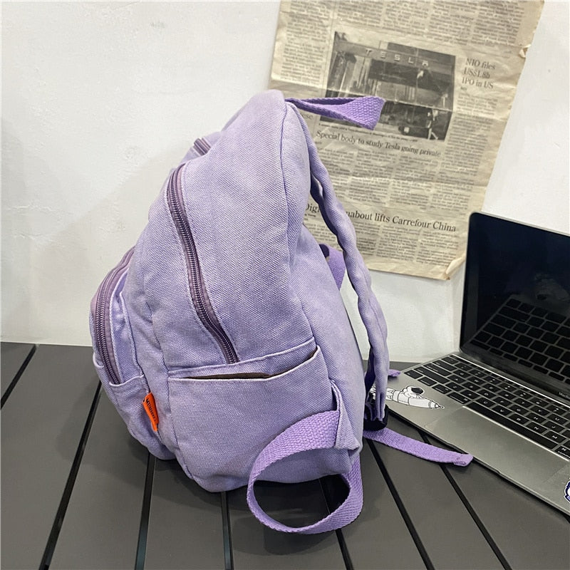 маленький рюкзак Canvas Women Small Backpack Vintage Feminina School Mini Backpack Women Bagpack Female Solid Girl mochilas