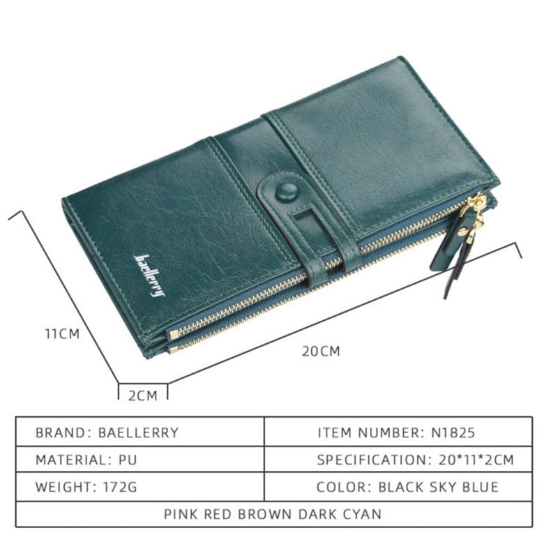 Name Engrave Women Wallets Fashion Long Leather Top Quality Card Holder Classic Female Purse Zipper Brand Wallet for Women