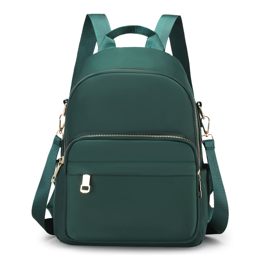 Casual Nylon Women Backpack Fashion Solid Color Anti-theft Women Bagpack Stusents School Bags Female Large Capacity Backpack