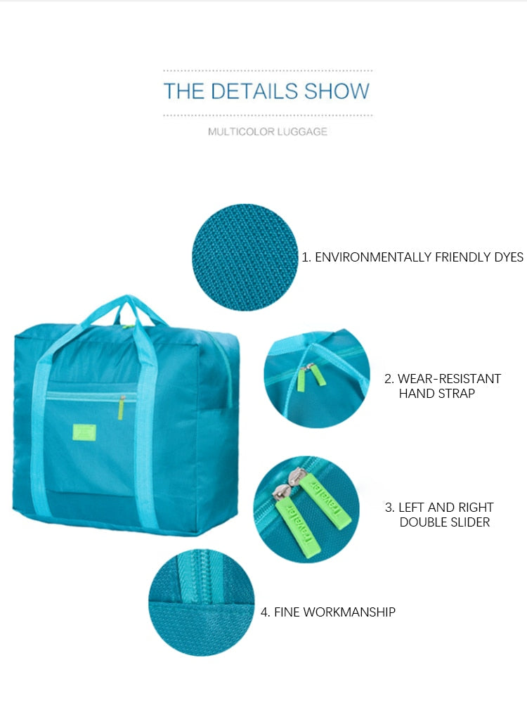 Portable Travel Bags Folding Unisex Large Capacity Women Hand Luggage Business Trip WaterProof