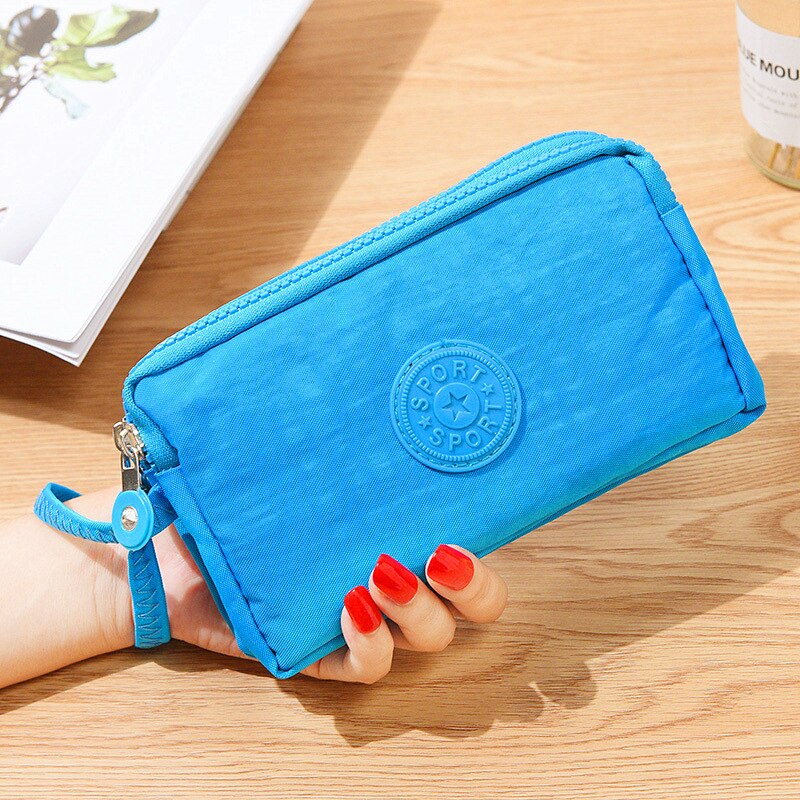 3 Zipper Ladies Wallets Ladies Wallets Brand Clutches Coin Purse Card Key Wallets Canvas Short Ladies Girls Wallets Handbags