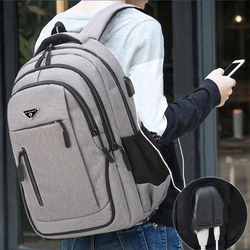 Large Capacity Backpack Men Laptop Backpacks 15.6 Oxford Black Solid Big High School Bags Teen College Boy Gril Student Backpack