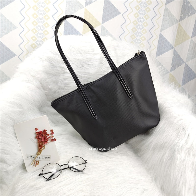Women's Large Capacity Zipper Shopping Travel Tote Bag Fashion Casual Waterproof PVC Mobile Phone Change Shoulder Bag