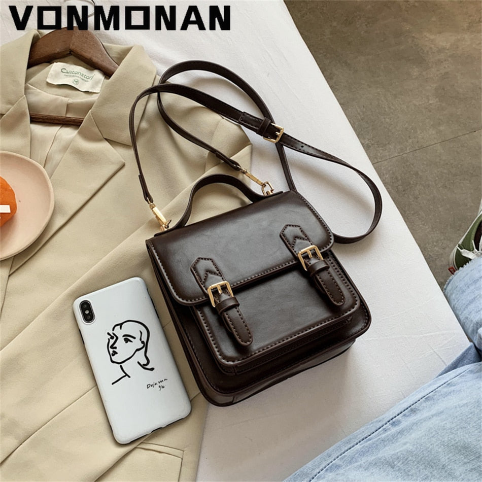 Elegant Female Tote Mini Bag New High Quality PU Leather Women's Designer Handbag Vintage Ladies Shoulder Messenger Bag
