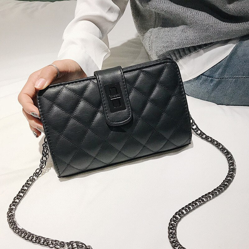 Korean All-match Women's Bag Small Square Bag Diamond Lattice Chain Bag Crossbody Bags for Women Handbags Women Bags