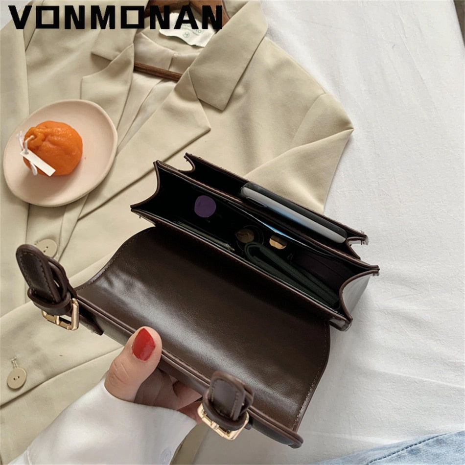Elegant Female Tote Mini Bag New High Quality PU Leather Women's Designer Handbag Vintage Ladies Shoulder Messenger Bag