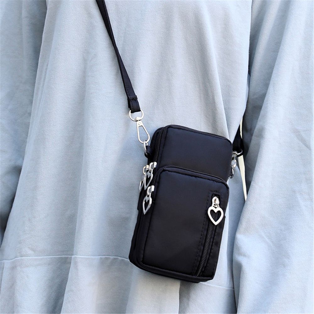 Women's Mini Shoulder Bag Oxford Waterproof Handbag Wrist Pouch Wallet Sports Cell Mobile Phone Bag Crossbody Bags for Girls