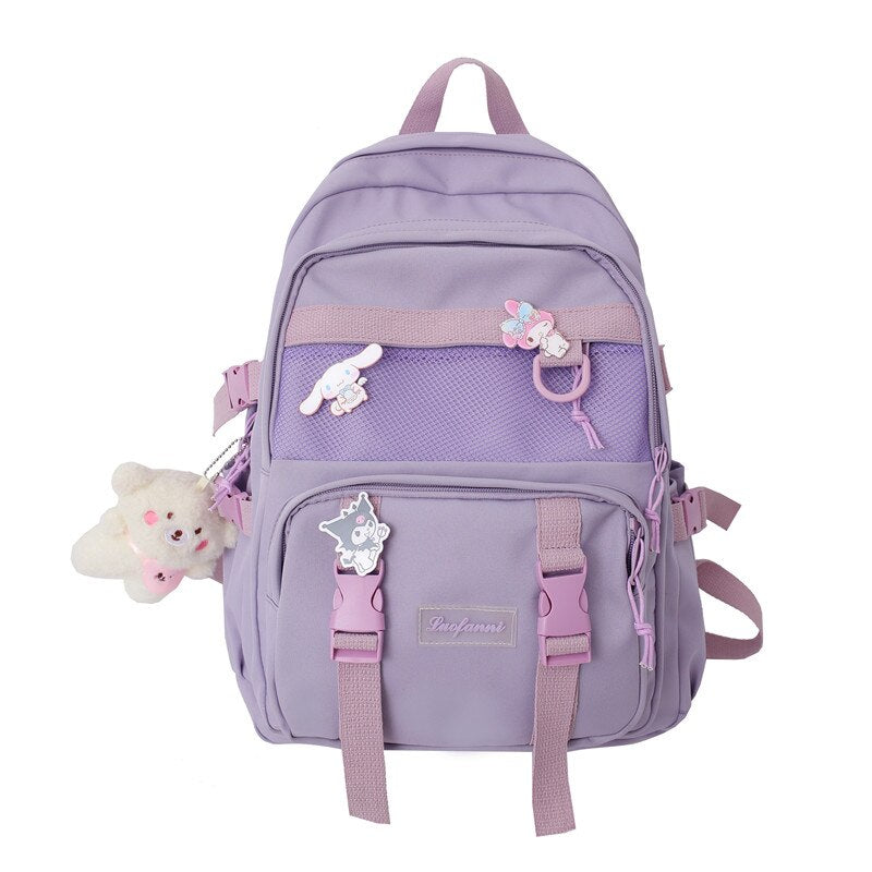 Fashion Backpack Women Multi-Pocket Laptop Bag College Student School Bags Waterproof Nylon Female Backpack Travel Lady Book Bag