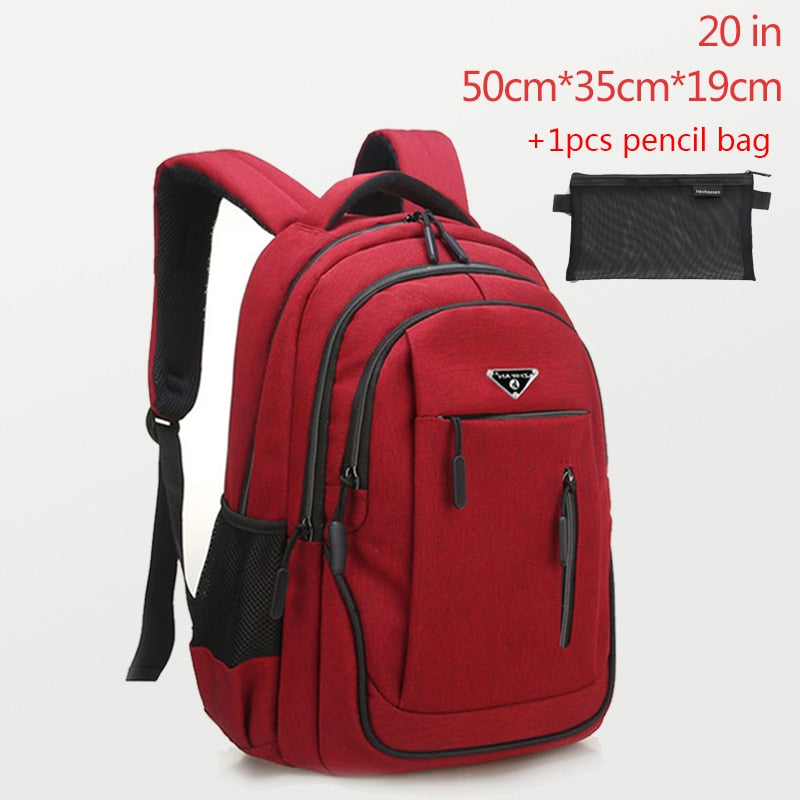 Large Capacity Backpack Men Laptop Backpacks 15.6 Oxford Black Solid Big High School Bags Teen College Boy Gril Student Backpack