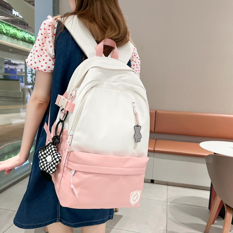 Panelled Pattern School Backpack Women's Backpacks for Teenagers Girls Large Capacity Casual Women Bag Schoolbag Mochila