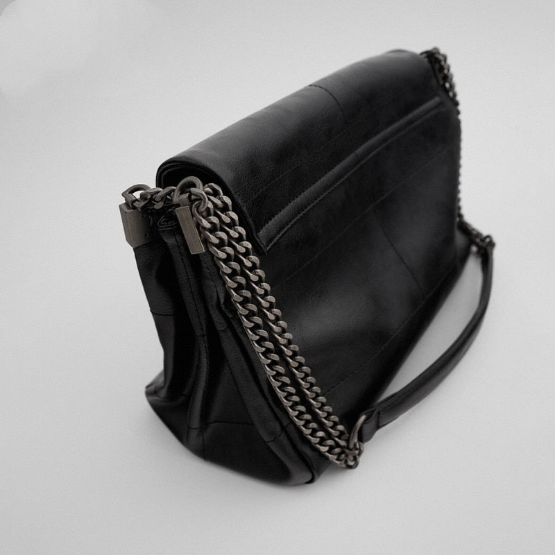 Women's Shoulder Bag portable flip Single Shoulder Bag versatile Fashion black Messenger Bag for girls